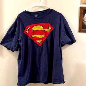Men’s Short Sleeved T-shirt, Blue, Yellow, Red, Super Man, Size 3XL, DC Comics